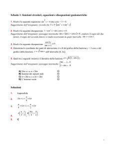 Scheda 1: funzioni circolari, equazioni e disequazioni goniometriche