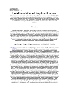 umidita` relativa e inquinamento indoor