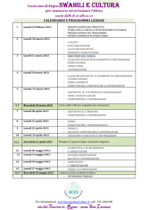 CALENDARIO 2013.Corso1 della lingua Swahili per conoscere