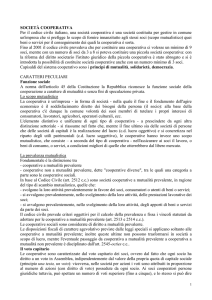 SOCIETÀ COOPERATIVA Per il codice civile italiano, una società