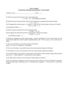 Liceo d`Azeglio Introduzione alla logica proposizonale: 4 esercizi facili.