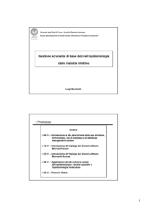 Gestione ed analisi di base dati nell`epidemiologia delle malattie