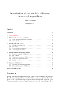 Introduzione alla teoria della diffusione in meccanica quantistica