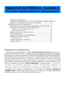 caratteristica di funzionamento di un circuito raddrizzatore a