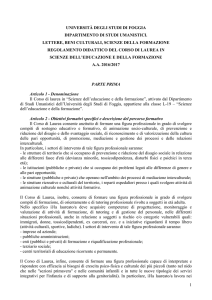 Scienze dell`educazione e della formazione