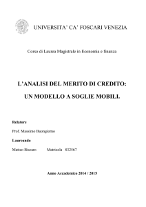 L`ANALISI DEL MERITO DI CREDITO: UN MODELLO A SOGLIE