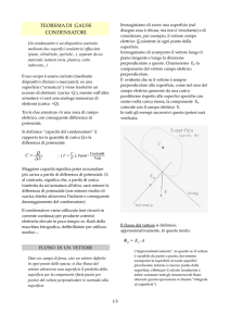 TEOREMA DI GAUSS CONDENSATORI