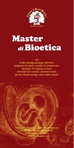 Master bioetica depliant - Istituto di Studi Bioetici