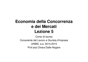 Economia della Concorrenza e dei Mercati Lezione 5