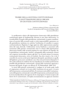 TEorIE dELLA gIUSTIzIA CoSTITUzIoNALE E LEgITTIMAzIoNE