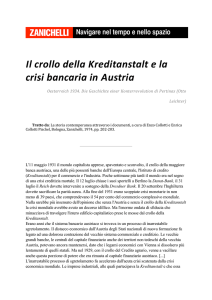 Il crollo della Kreditanstalt e la crisi bancaria in Austria
