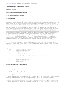 Corso a dispense di Economia Politica 2) La circolazione del capitale
