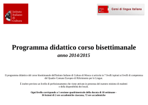 Programma didattico corso bisettimanale anno 2014/2015