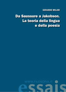 Da Saussure a Jakobson. La teoria della lingua e della poesia www
