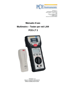 Manuale d`uso Tester Reti LAN PCE-LT 2