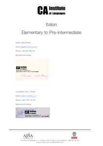 Italian Elementary to Pre-intermediate