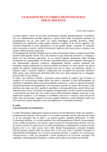 LE RAGIONI DI UN CODICE DEONTOLOGICO PER IL DOCENTE