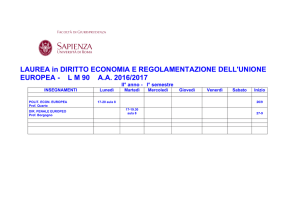 LAUREA in DIRITTO ECONOMIA E REGOLAMENTAZIONE DELL