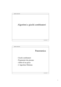 Algoritmi e giochi combinatori Panoramica