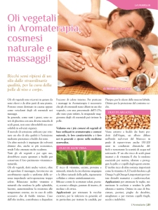 Oli vegetali in Aromaterapia, cosmesi naturale e