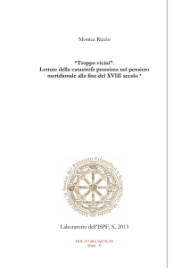 “Troppo vicini”. Letture della catastrofe prossima nel - ispf-lab