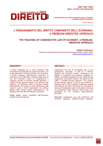 l`insegnamento del diritto comparato dell`economia