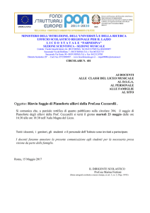 Oggetto: Rinvio Saggio di Pianoforte allievi della Prof.ssa Ceccarelli .