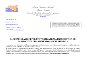 raccomandazioni per l`appropriatezza prescrittiva dei farmaci nel