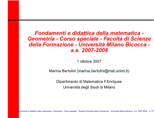 Fondamenti e didattica della matematica - Geometria