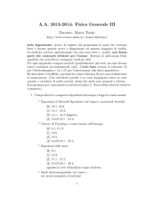 A.A. 2013-2014: Fisica Generale III