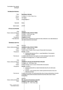 Curriculum vitae antonio santangelo Indirizzo