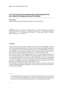 LA TUTELA PENALE DELLA PERSONA NELLE RELAZIONI