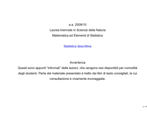 aa 2009/10 Laurea triennale in Scienze della Natura Matematica ed