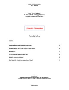 Esercizi: Cinematica