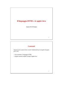 Il linguaggio HTML e le applet Java - Digilander