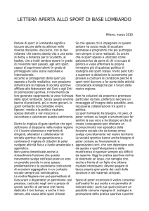 lettera aperta allo sport di base lombardo