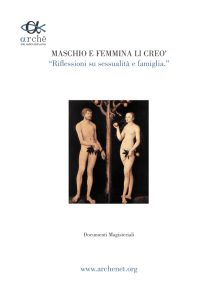 MASCHIO E FEMMINA LI CREO` “Riflessioni su sessualità e
