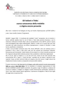 Gli italiani e l`Aids: scarsa conoscenza della malattia e stigma