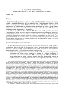 1 IL WELFARE IN TEMPO DI CRISI: LA PROSPETTIVA DELLA