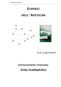 sintesi dell`aspirina - Università degli Studi di Parma