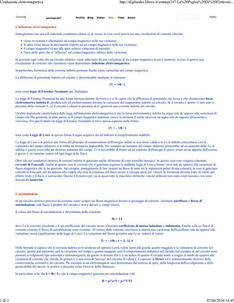 SCARICARE DI UN INDUTTORE