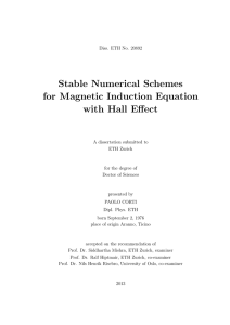 Stable Numerical Schemes for Magnetic - ETH E