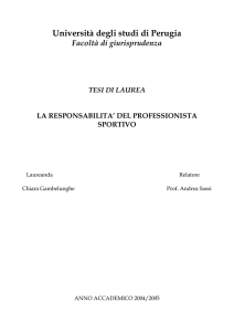 La responsabilità del professionista sportivo