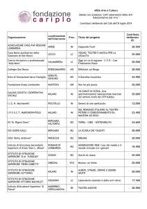 Contributi deliberati dal CdA dell`8 luglio