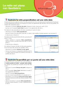 1 Costruire la retta perpendicolare ad una retta data 2 Costruire la