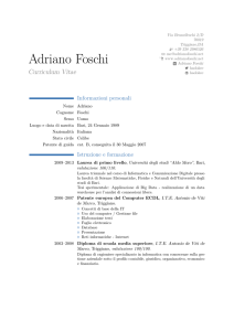 Adriano Foschi – Curriculum Vitae
