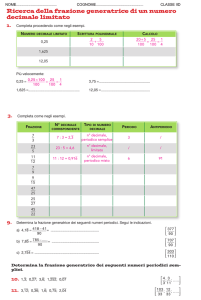 Ricerca della frazione generatrice di un numero decimale limitato