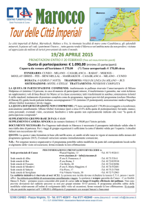 19/26 aprile 2015 - Viaggi Cuneo CTA Cuneo Centro Turistico Acli