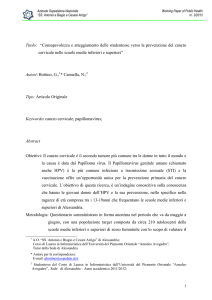 Titolo: “Consapevolezza e atteggiamento delle studentesse verso la