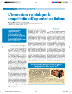 L`innovazione varietale per la competitività dell